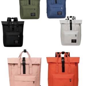 Water-Resistant School Backpack – Roll Top Laptop Rucksack for Women & Teens